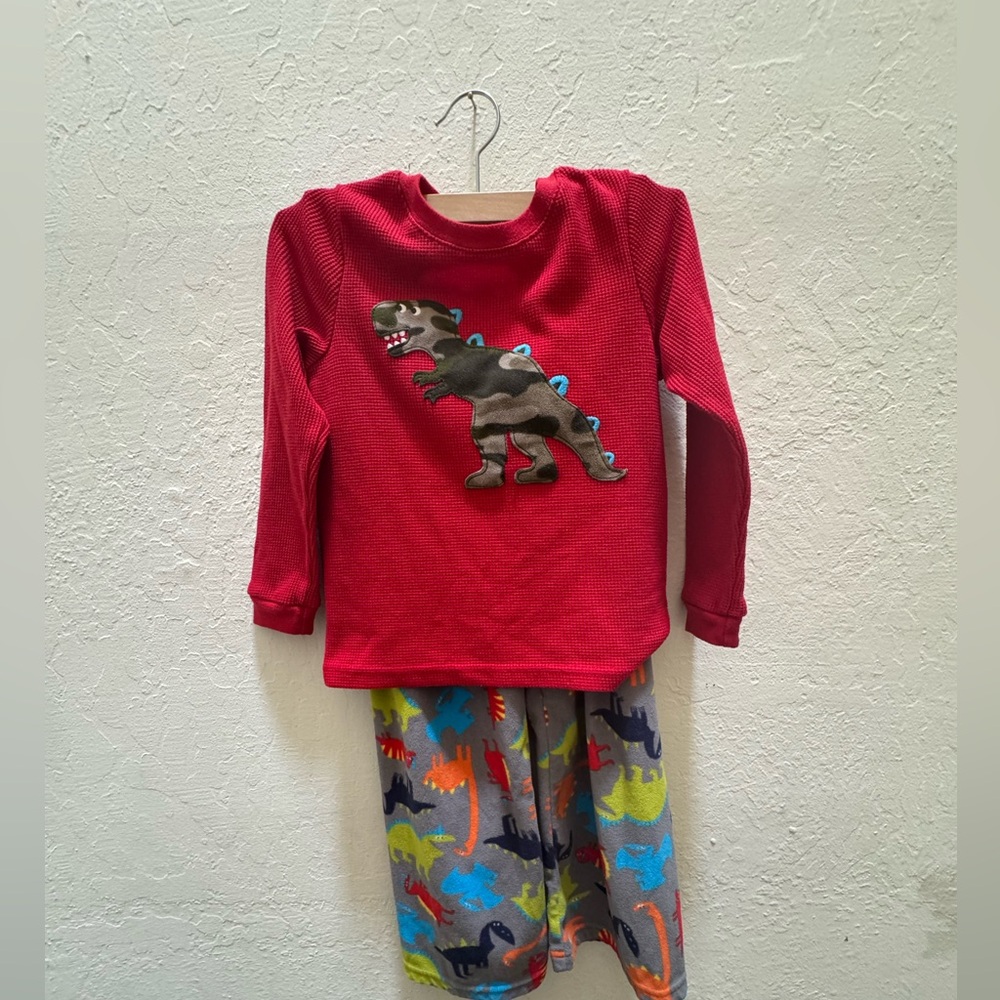 Carter's Red and Gray Dinosaur Pajama Set - Picture 2 of 11